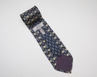 Gianni Versace Medusa Navy Silk TIe Made In Italy