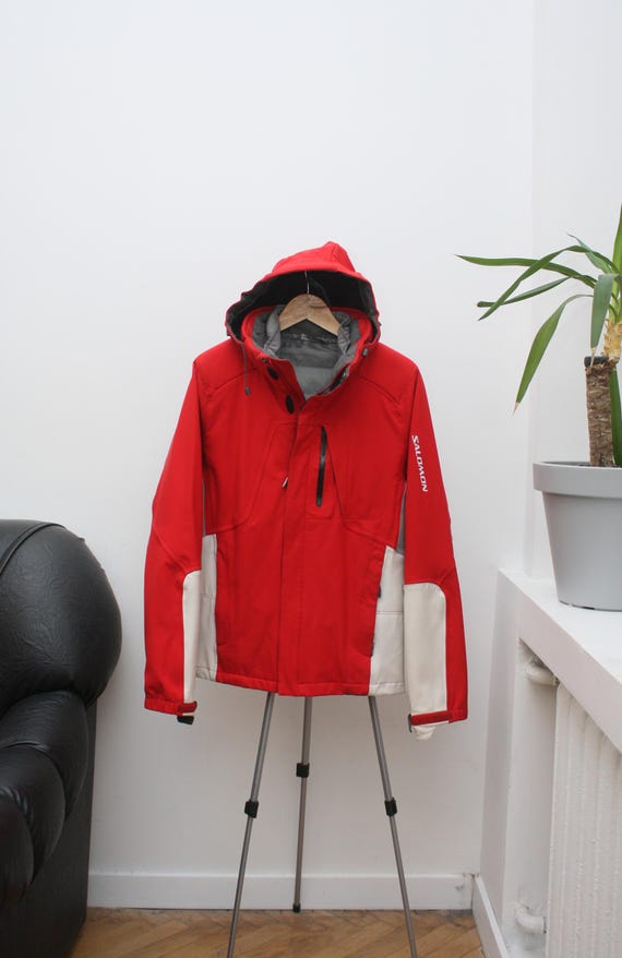 Salomon スキーウェア 赤/白/グレー Salomon Ski Jacket 2in1 Red Grey Size Medium - Etsy Israel