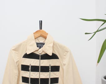 Chaqueta negra a rayas beige de Versus Gianni Versace para mujer