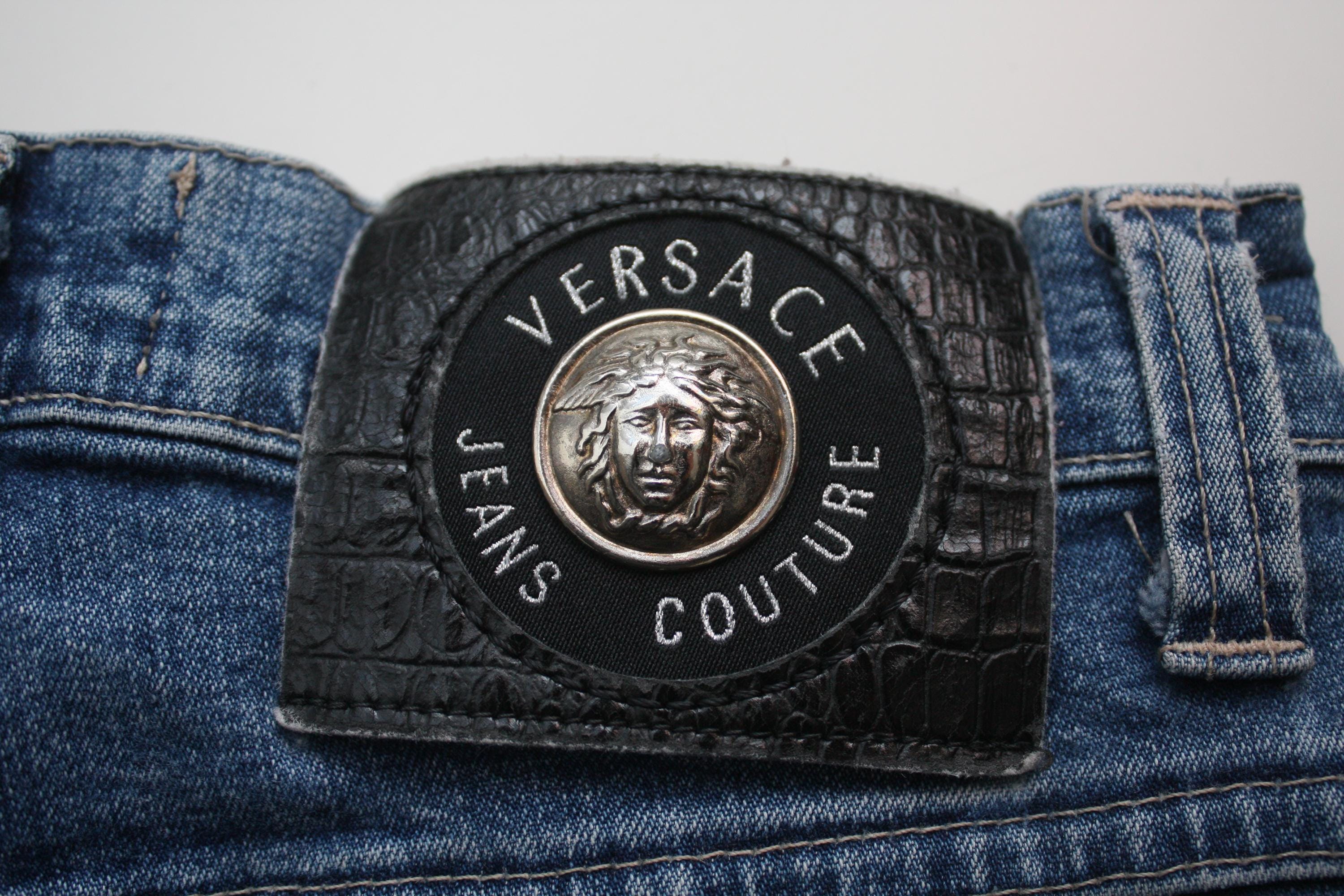 Versace Jeans Couture Vintage Blue Stretch Denim - Etsy