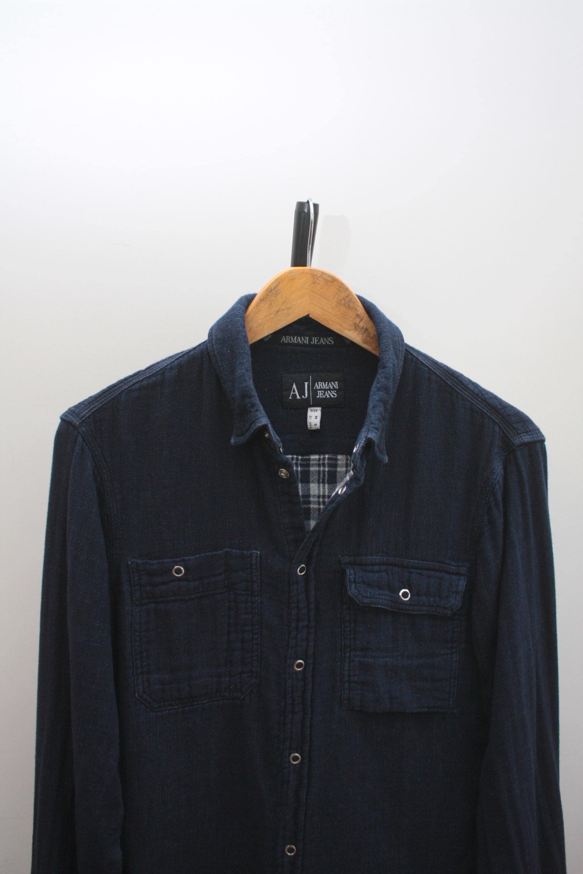 s*様 ARMANI JEANS Dark Navy Shirt Jacket Armani Jeans Waterproof jacket - dark blue - (Pre-owned) - Zalando.ie