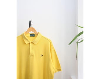 Fred Perry Vintage Lemon Yellow Polo Men's Large