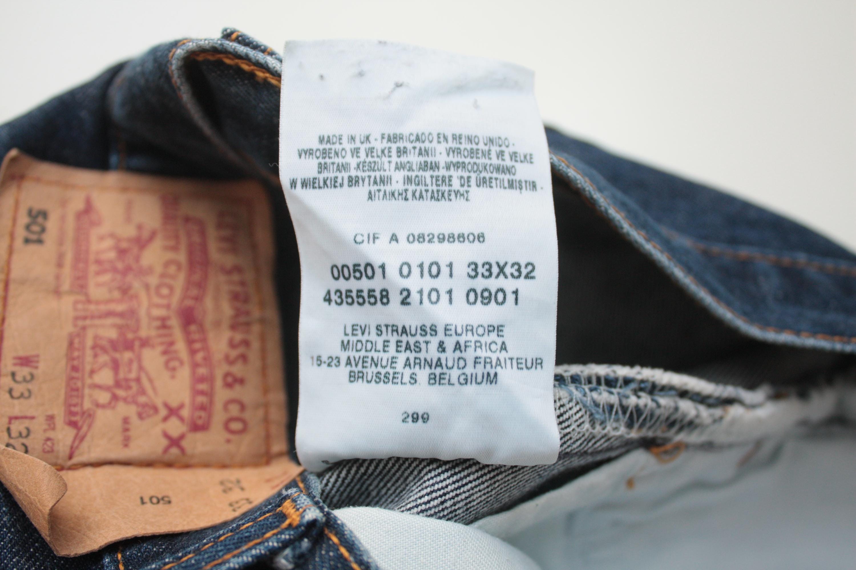 Levi's 501 Vintage Denim Jeans W33L32 Made in UK - Etsy