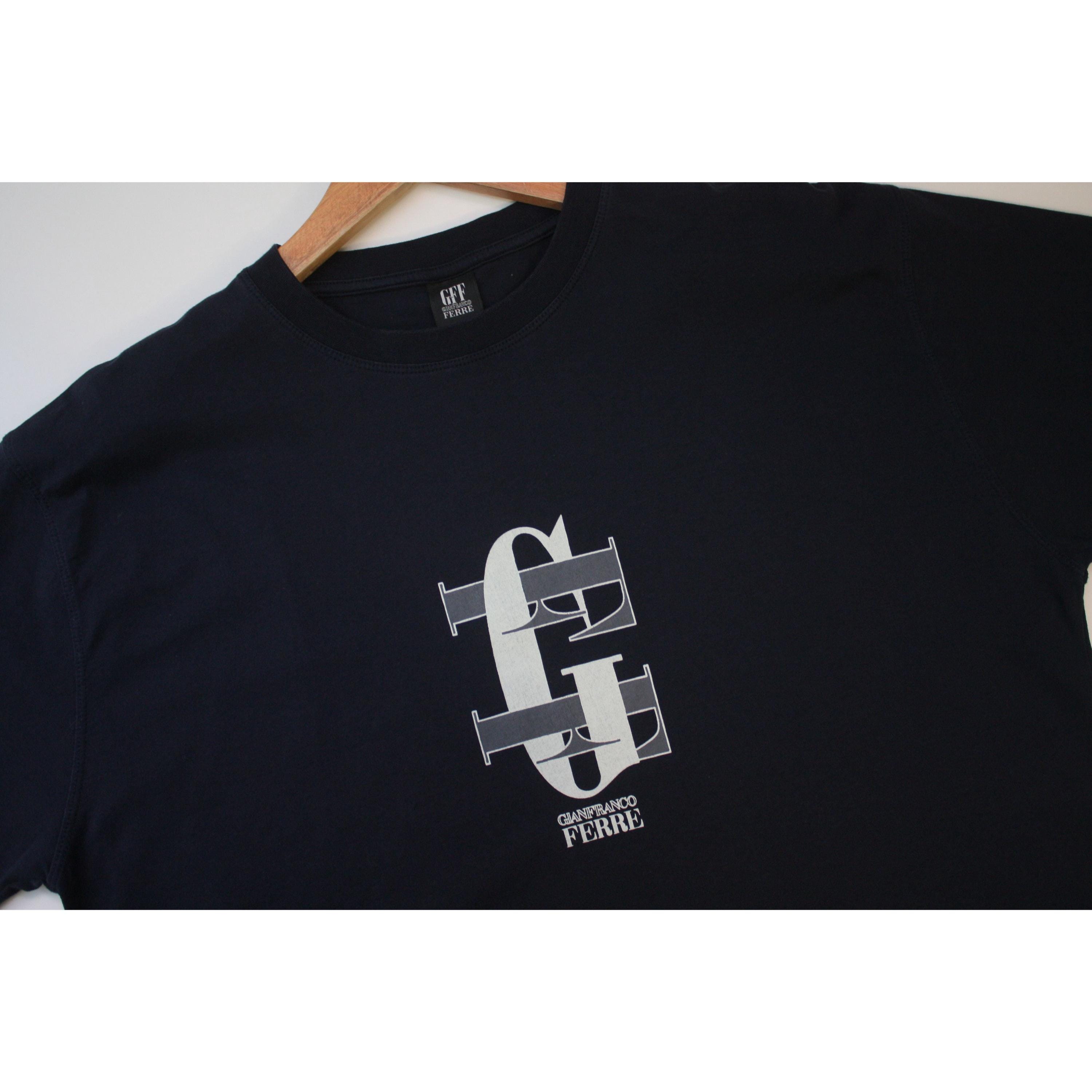 Gianfranco Ferre Vintage Navy Logo T-shirt 52 - Etsy New Zealand
