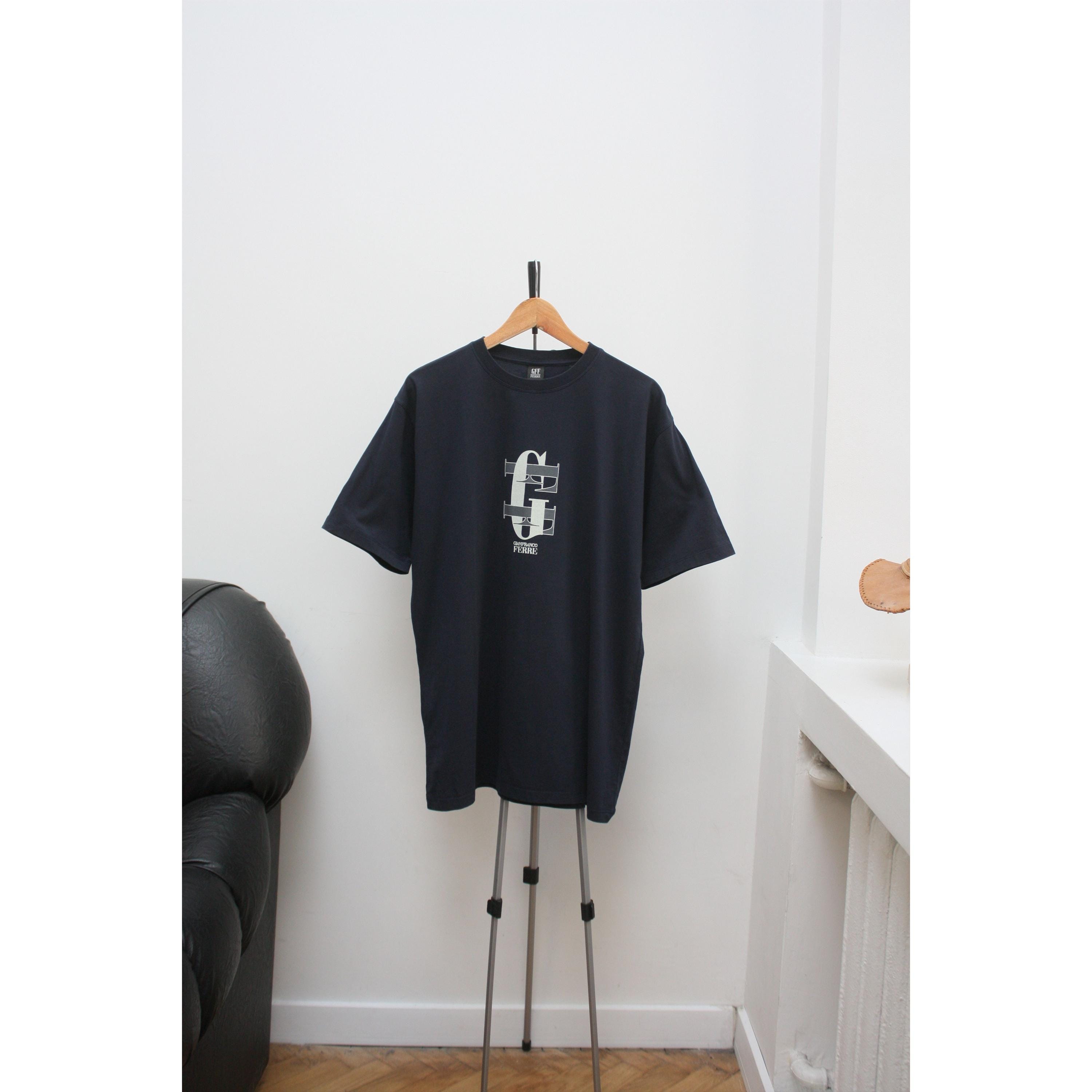 Gianfranco Ferre Vintage Navy Logo T-shirt 52 - Etsy