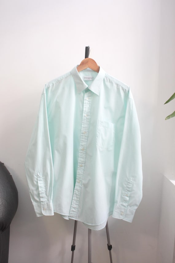 Yves Saint Laurent Vintage Turquoise Blue Shirt 43 | 17 - Etsy