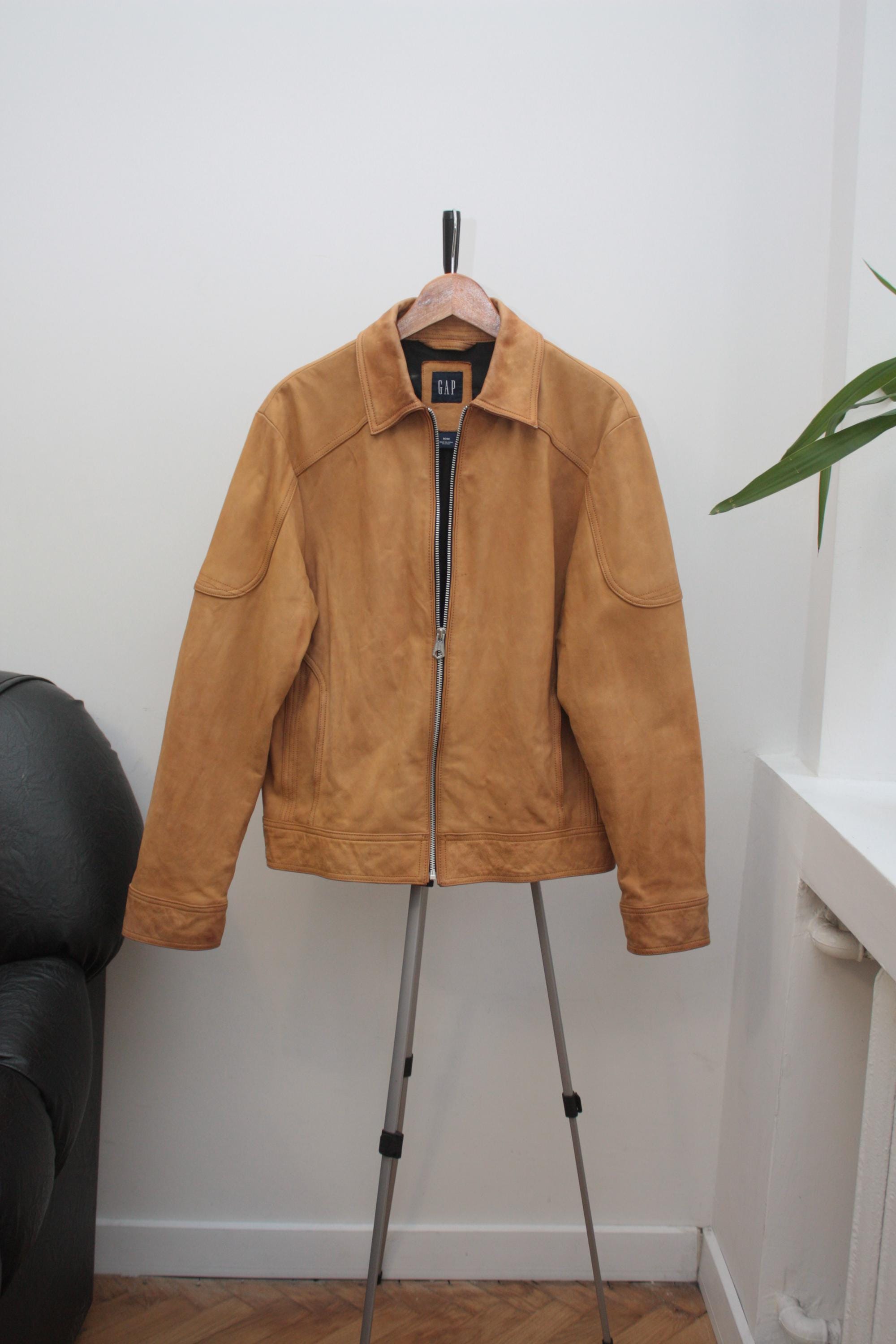 Vintage Gap Leather Jacket Mens - Etsy