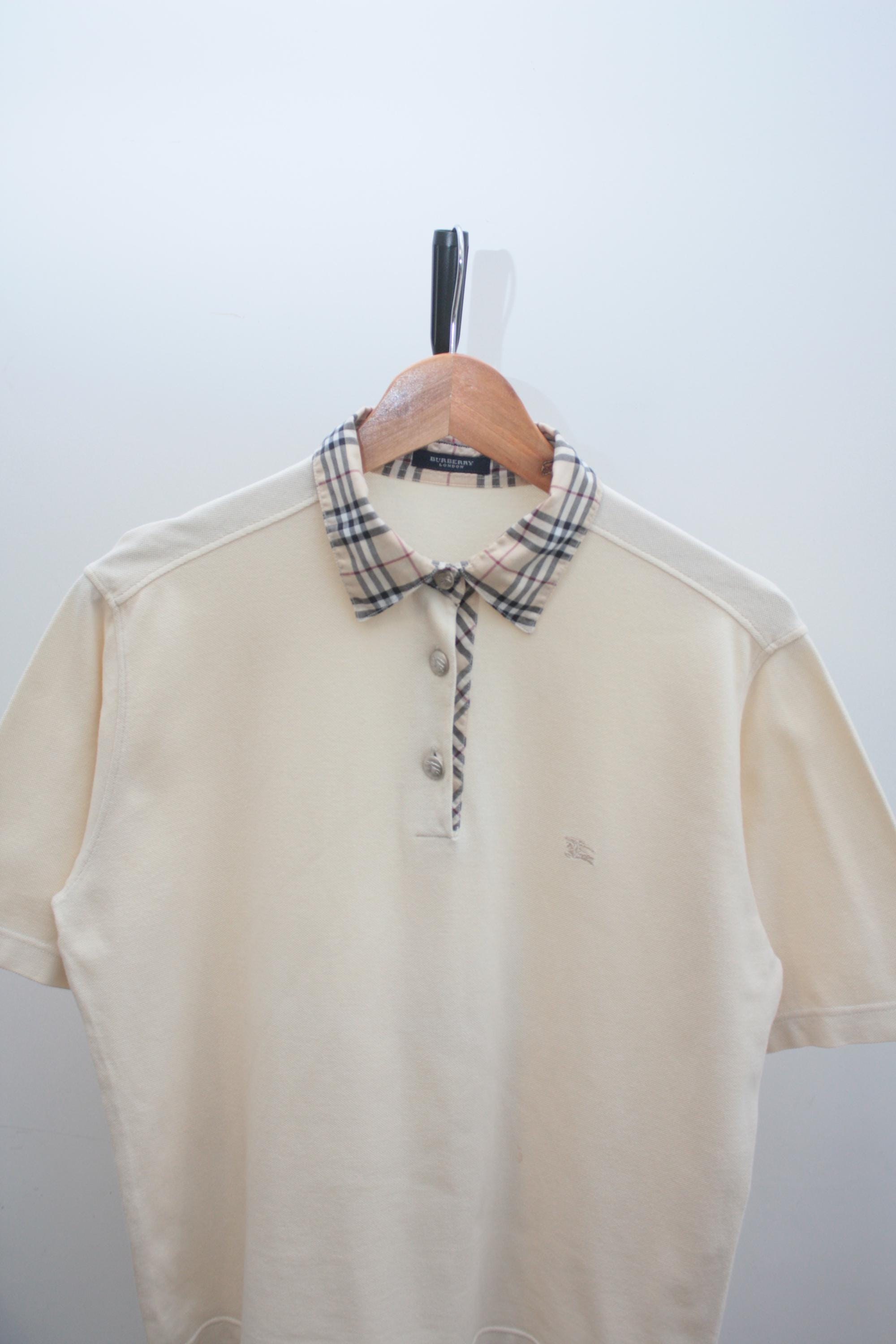 トップス BURBERRY Vintage Polo shirt Nova check BURBERRYS Beige Nova Check Polo shirt Short sleeve 100% Cotton Men
