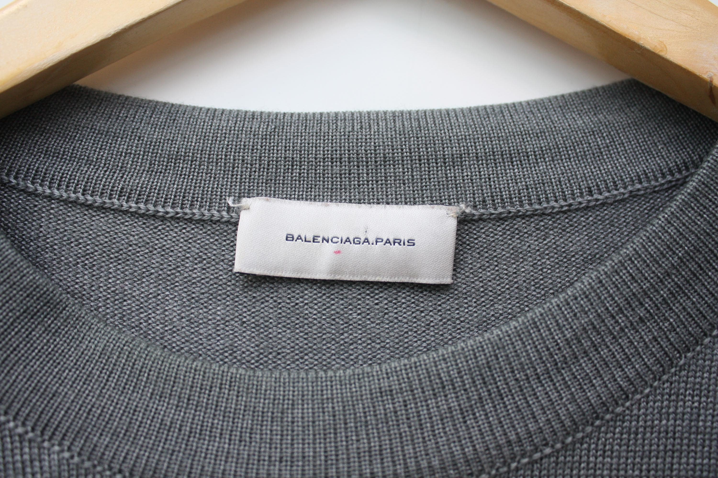 Balenciaga Paris Grey Wool Silk Blend Knitted Sweater Men's - Etsy