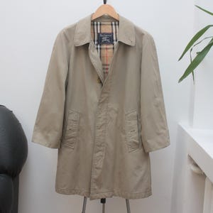 Burberry&#39;s Vintage Beige Nova Check Trench Coat