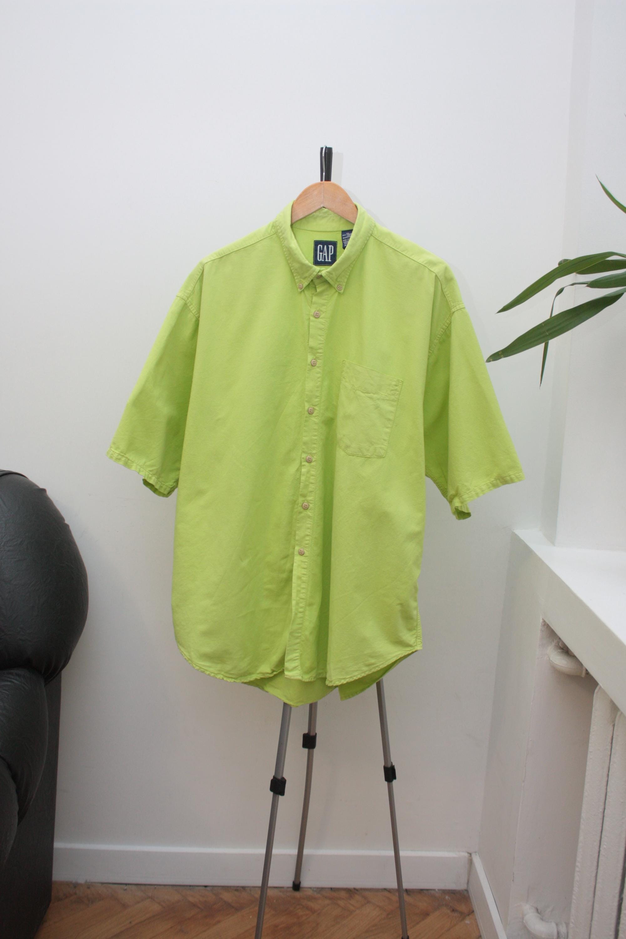 Gap Vintage Acid Green Short Sleeve Shirt Men's XL - Etsy