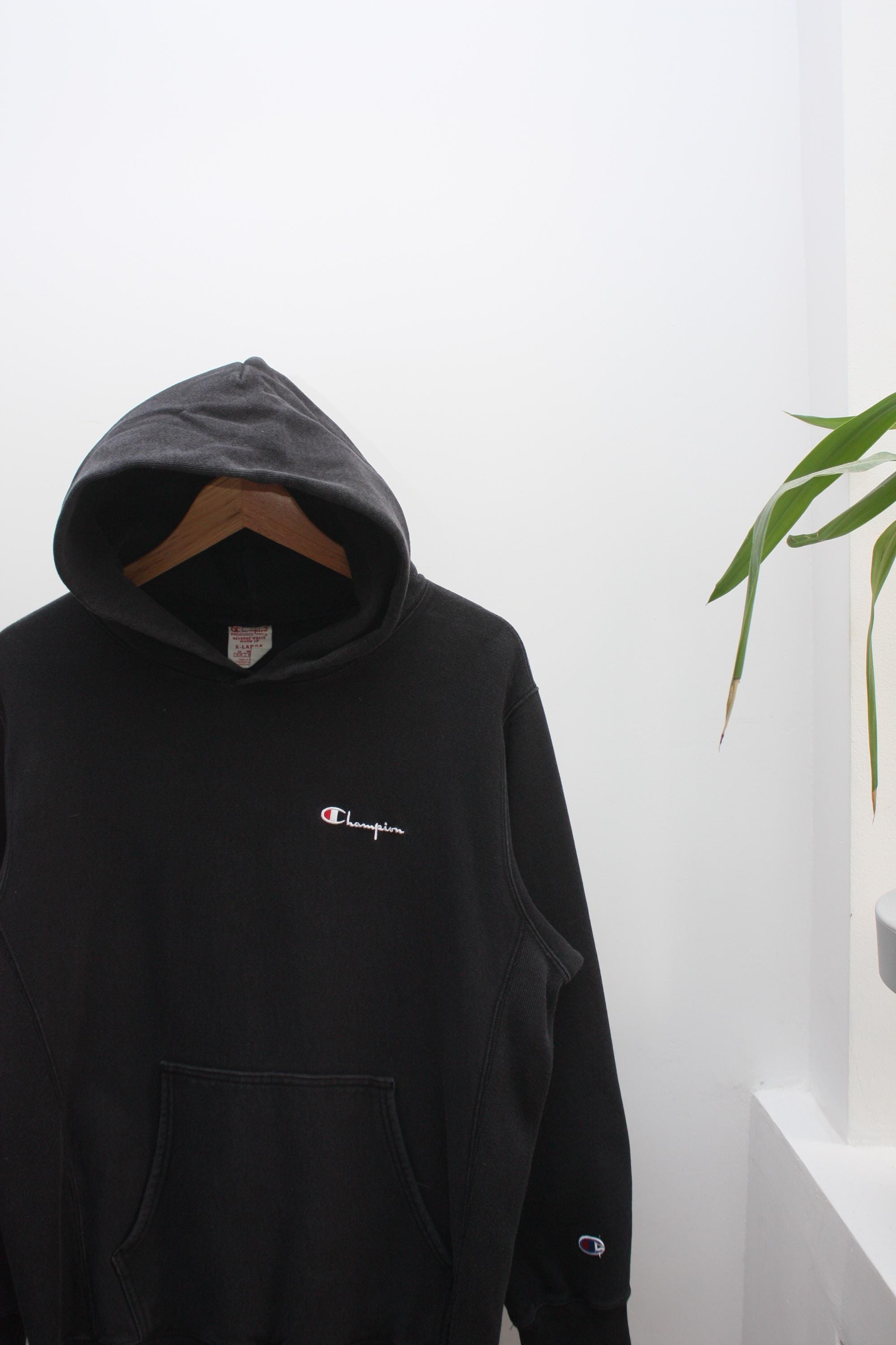 Champion Reverse Weave Vintage Black Hoodie - Etsy