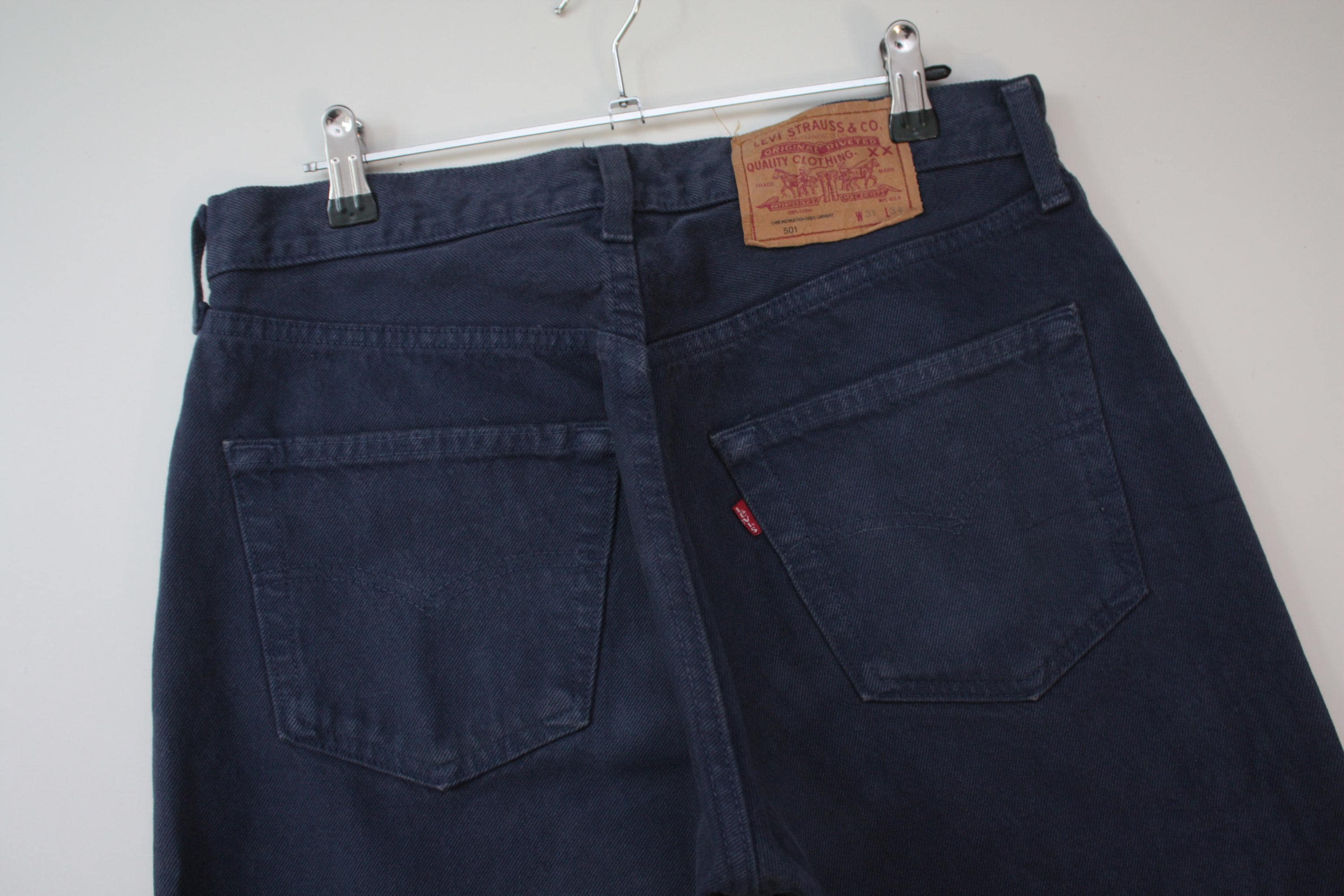 Levi's 501 Vintage Navy Denim Jeans W31L34 Made in USA 90s - Etsy