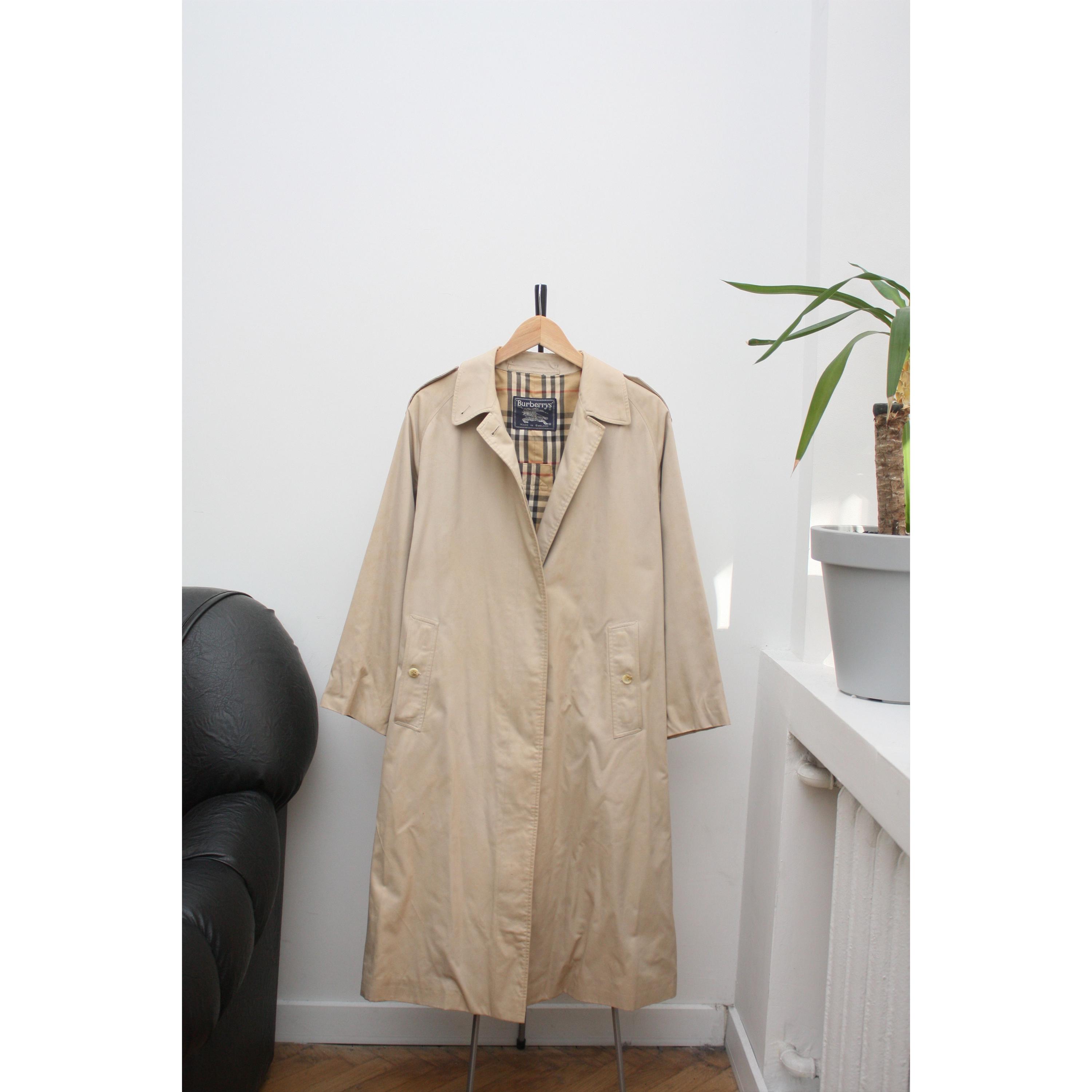 Burberry's Nova Check Beige Trench Coat - Etsy Israel