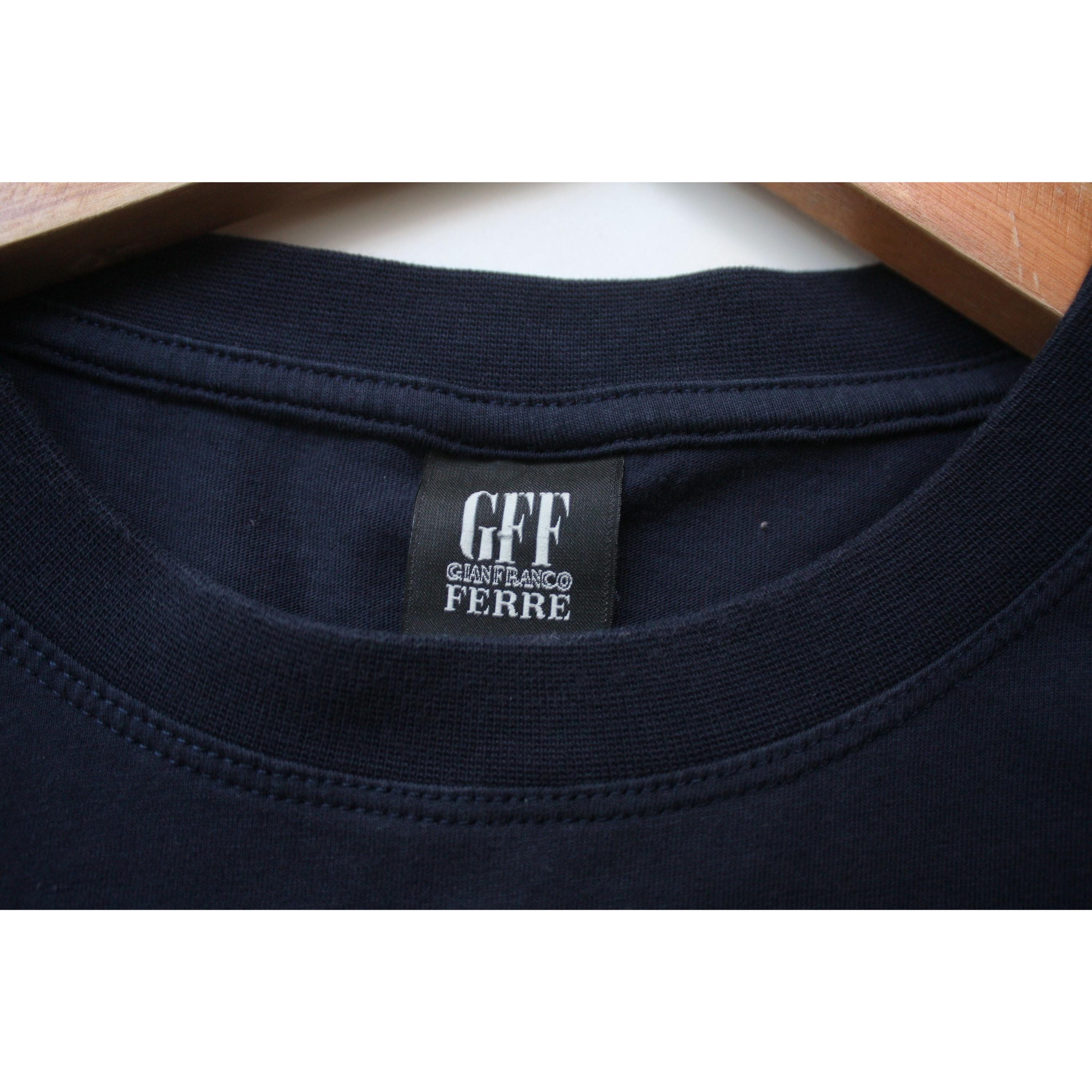 Gianfranco Ferre Vintage Navy Logo T-shirt 52 - Etsy