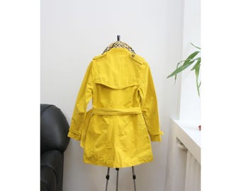 Burberry Yellow Nova Check Coat Women's 8US Made in Italy - Etsy