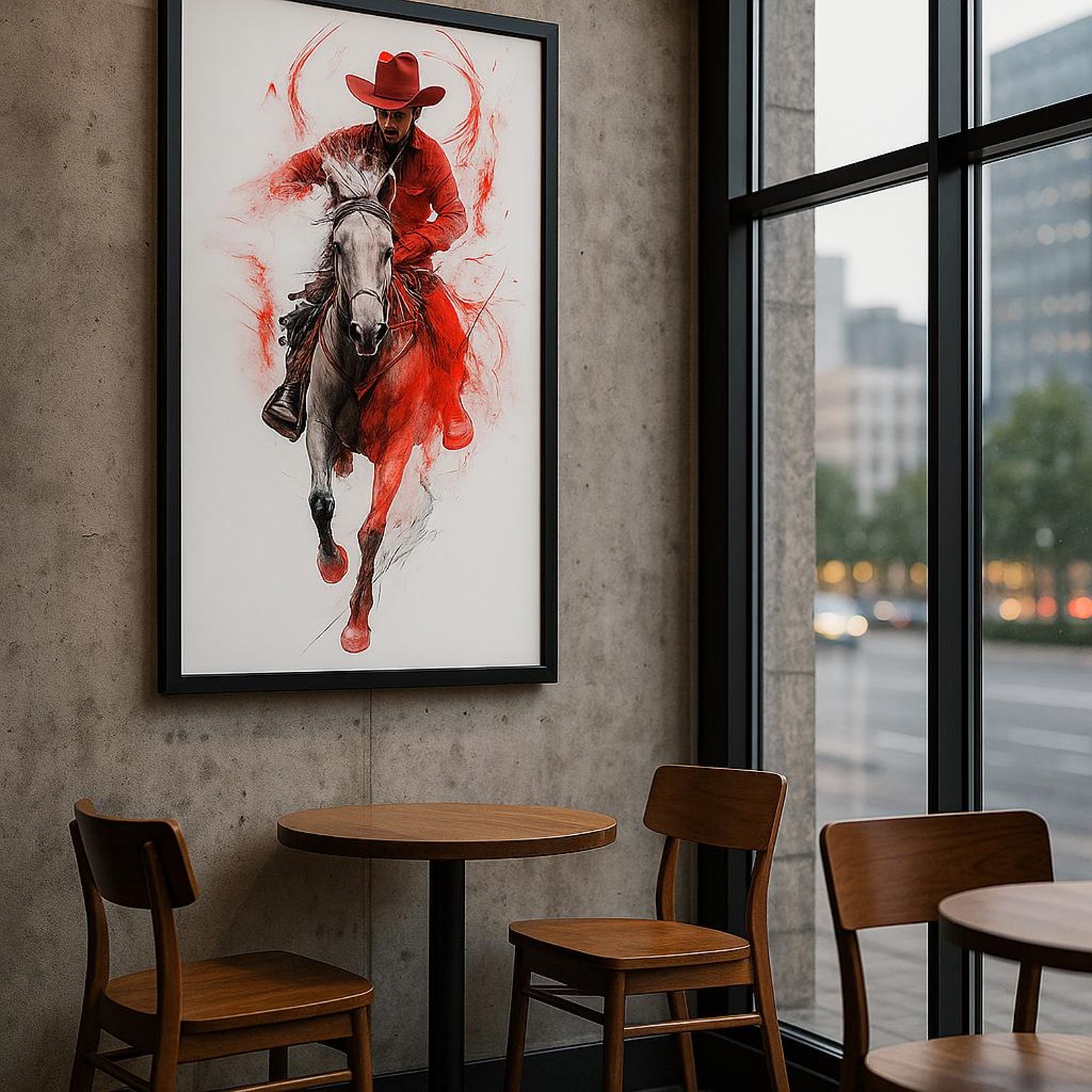 Cowboy Wall Art Set – Western Horse Rider Prints (3 Pieces + Bonus ...