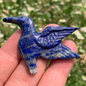 2,3 &#39;&#39;+ natürlicher Lapislazuli Quarz, handgeschnitzt, Kristall Kolibri, Kolibri Schädel, feine Kristall Geschenke 1Stk