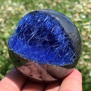 Magnetite Specimen,quartz crystal,Goethite,Blue copper ore,Crystal Sphere Cluster,Mineral specimen,Fine Energy Crystal Gifts 1PC