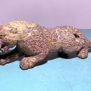 4.7&#39;&#39;+ Natural Golden Silk Jade quartz,quartz crystal,hand carved,Crystal Leopard,Leopard skull,Crystal Gifts 1pc