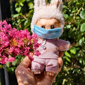 17cm Labubu Doll Scrubs Outfit with scope |Labubu Uniform Outfit|Handmade Doctors Clothes for Doll|Doll Costume Clothes | Labubu Accessories