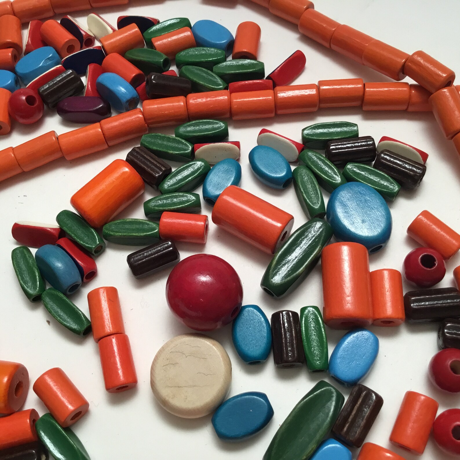 Vintage Girl Scout Bead Awards Orange Wood Beads Blue Yellow Etsy