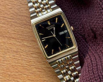 Seiko Dolce 9521-5060 Two-toned Tank / Rectangle Watch - Etsy
