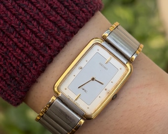 Rare Seiko Arc Quartz 1220-5400 | Gold-tone Japanese Tank Dress