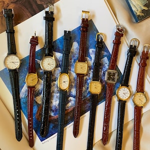 Vintage Seiko en Favre Leuba-horloges -echte leren bandjes- (KOOP TWEE horloges in 120 USD)
