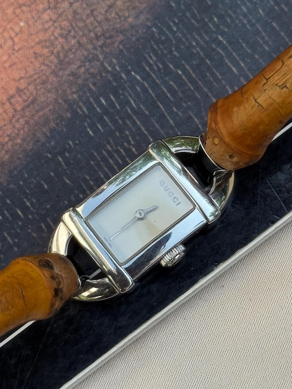 Vintage Gucci 6800L Quartz Watch With Bamboo Bracelet - Etsy