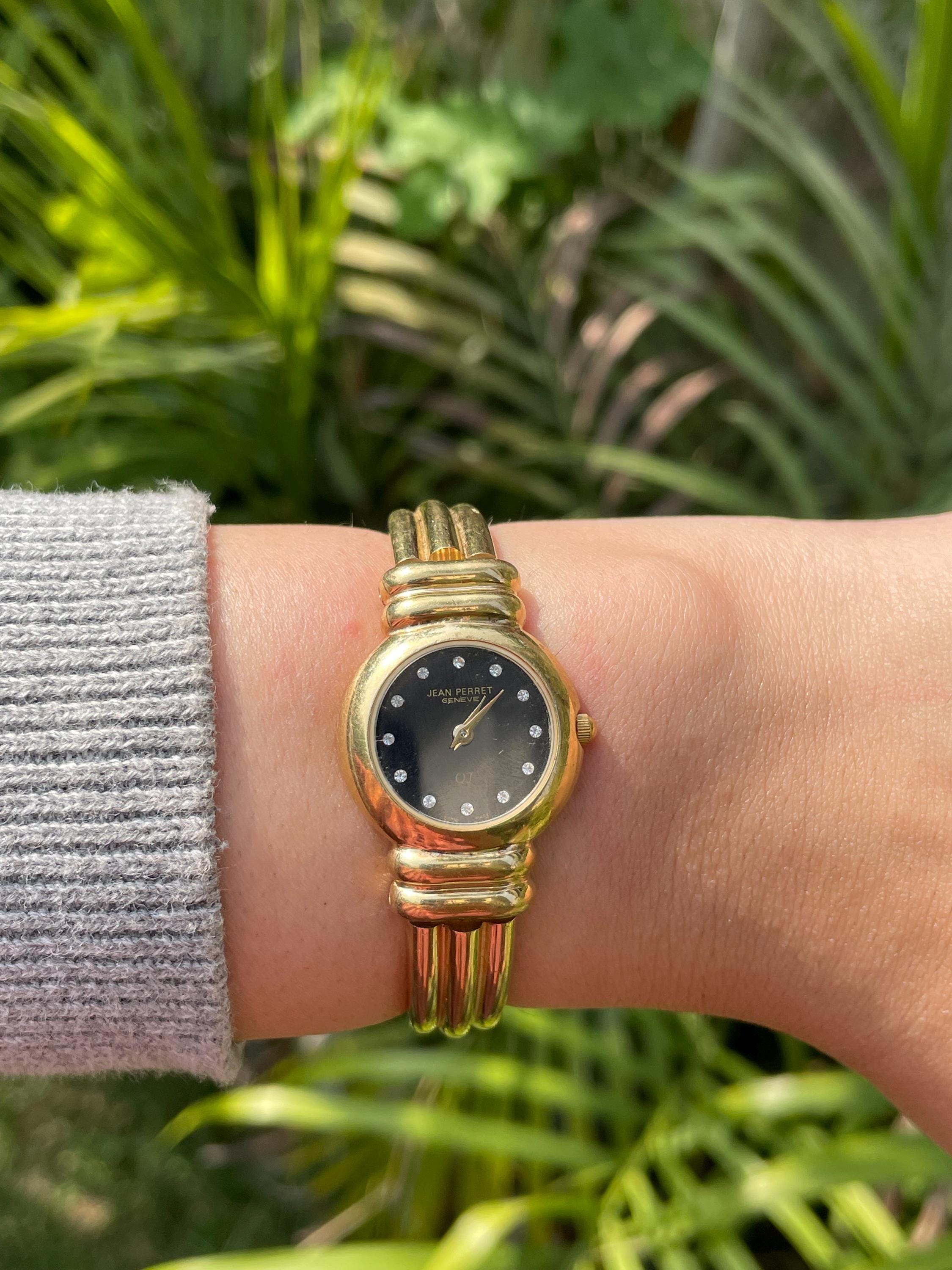 美品　JEAN　PERRET　ゴールドカラー　サファイヤガラス　レディース　時計 Bonhams : Jean Perret, Geneve. A lady's 18K gold and steel manual