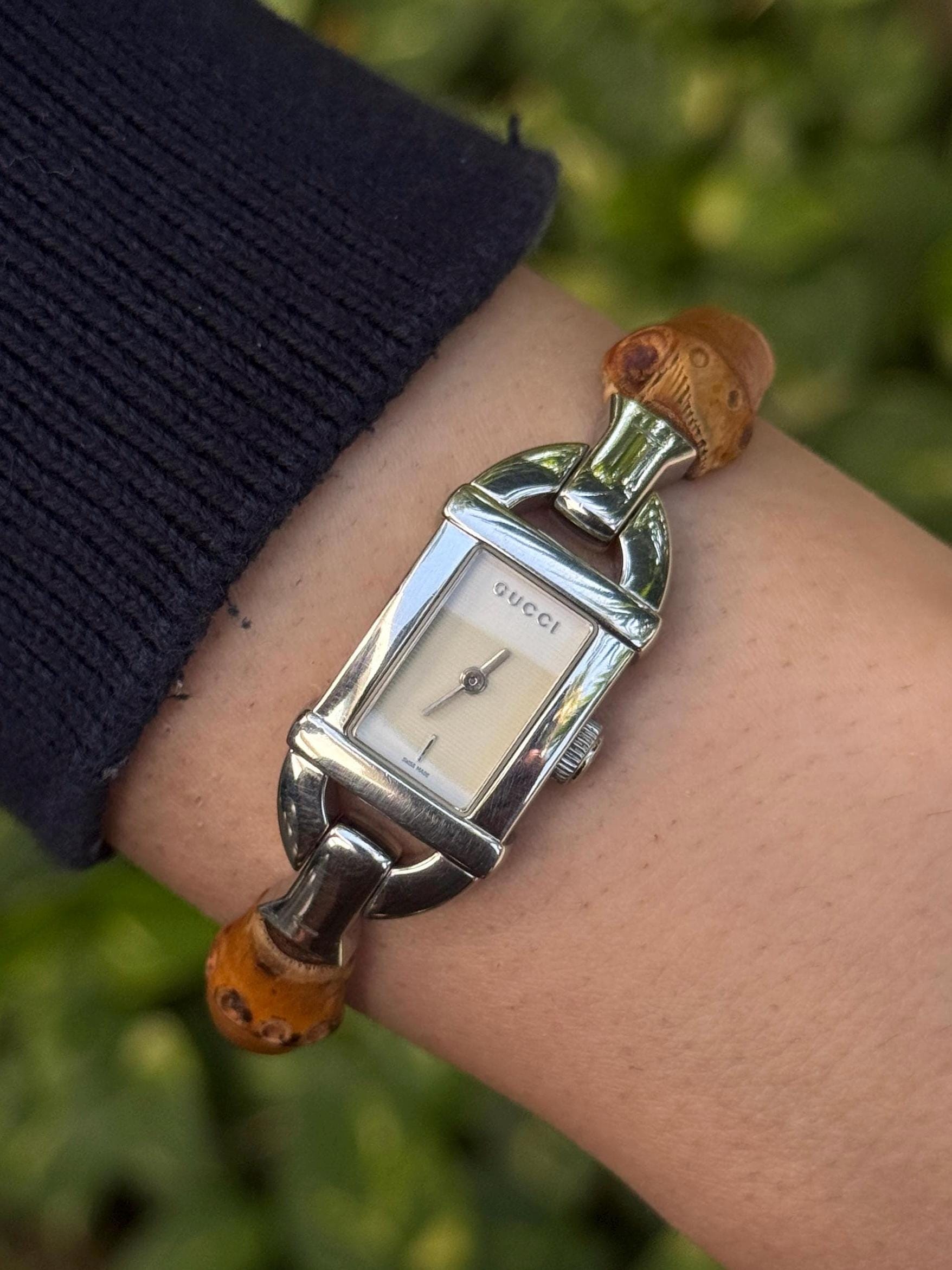 Vintage Gucci 6800L Quartz Watch With Bamboo Bracelet - Etsy Canada
