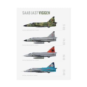 Saab Viggen Profiles -  Rolled Poster