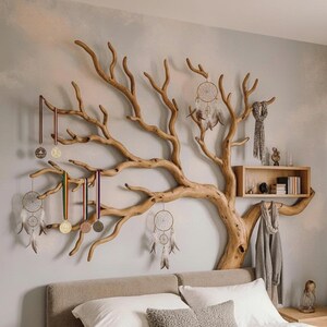 Creativo Ramo Di Albero In Legno Gancio In Legno Massello A Forma Di Ramo Appeso A Parete Appendiabi Sfondo Appeso A Parete Decorazione Domestica 15