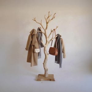 Tree branch coat rack free standing driftwood coat tree hooks branch hanging clothes rack unique handcrafted furniture