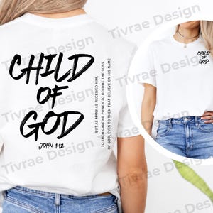 Child of God PNG Bundle, Christian Shirt Design 4 Files, Faith Sublimation PNG, Bible Verse & No Verse, Religious Digital Download