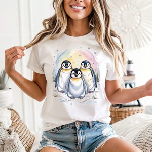 Cute Baby Penguin T-Shirt | Winter Animal Graphic Tee | Kawaii Penguin Shirt | Christmas Gift Shirt