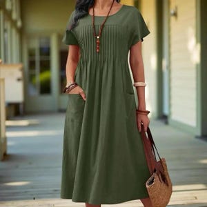 cotton patio dress with pockets Bloggerlove House Dress for Women with Pockets Snap Front Duster Housecoat  Short Sleeve Patio Dress Ladies Pajamas Lounger Mumu at Amazon Women's  Clothing store