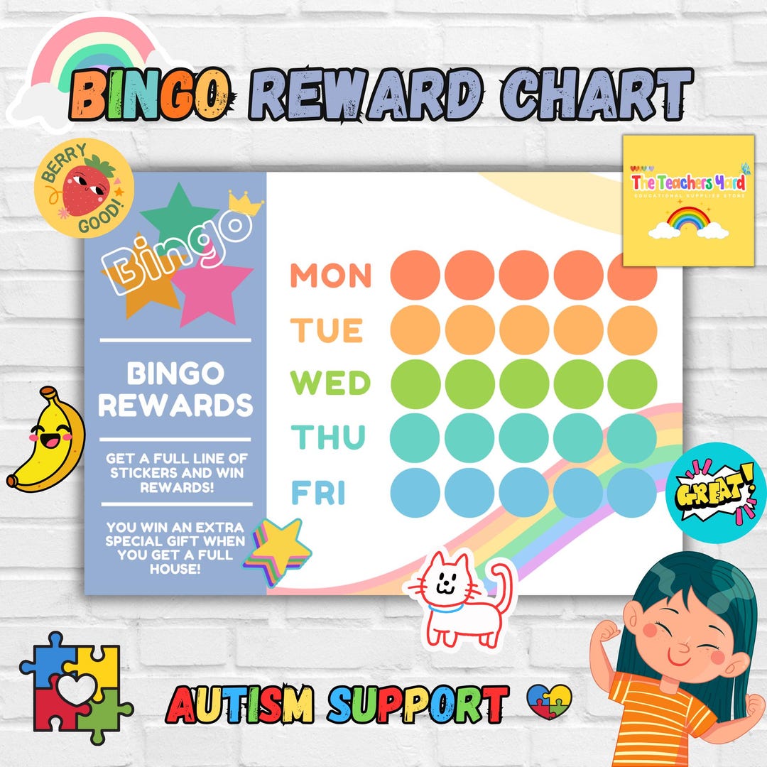 Bingo Rewards Chart | Sticker Chart | Reward Chart | Home Schooling ...