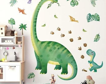 Dinosaur Wall Decals, Nursery Dino Wall Stickers, Jungle Theme Wall Stickers, Kids Room Nursery Boys Girls Bedroom Dinosaur Wall Art Decor