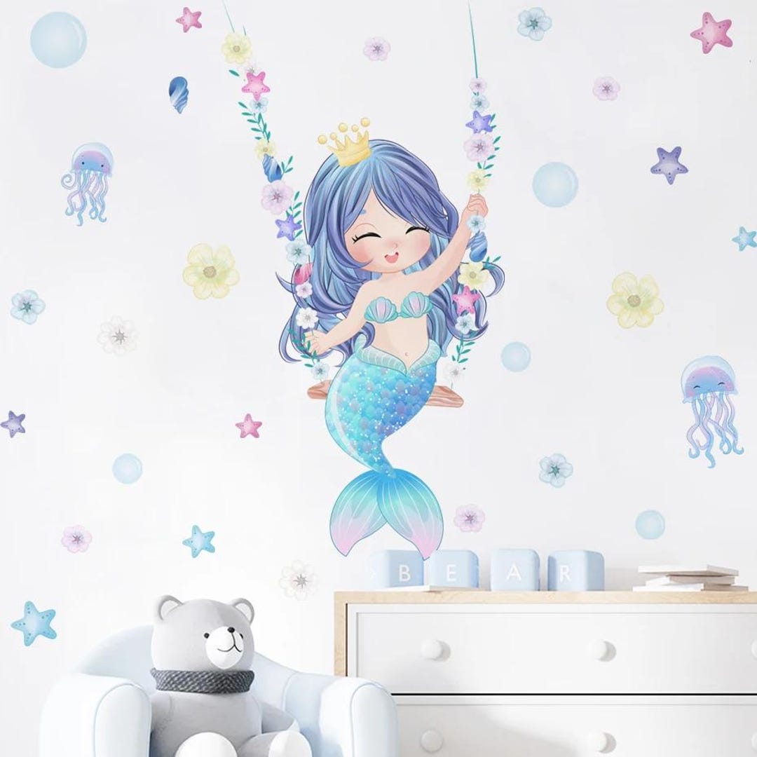 Mermaid Wall Decals: Under the Sea Nursery Decor - Etsy
