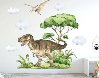 Dinosaur Wall Decals: Jungle Nursery Decor, Peel & Stick Vinyl