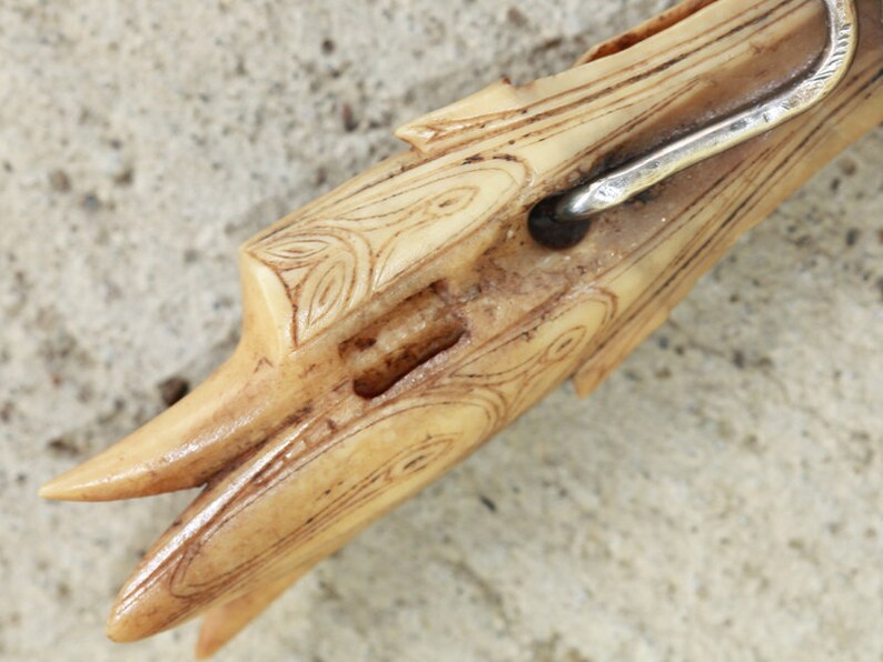 Ancient Fossil Walrus Ivory Pendant with Engravings Etsy