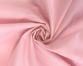 Japanese Pale Pink Polycotton Plain Fabric Dressmaking Material Crafts and Arts