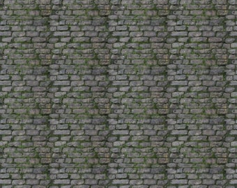 Black Moss Brick Wand Stoff Digitaldruck Really Use Fabrics Moss Brick material 100% Quilting Cotton Material Schneiderei