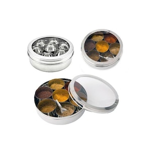 Stainless Steel  See Through Masala Dabba with 10 Spice Kit and Free Spoon, Spice Box Tin