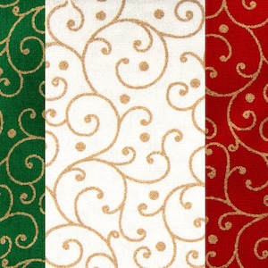 Christmas Fabric Swirls 100% Cotton Quilting Sewing Craft 112 cm Wide Festive Material