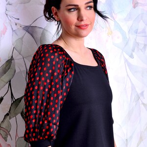 Chemise jersey STEFANIE pois noirs pois rouges by STADTKIND POTSDAM image 2