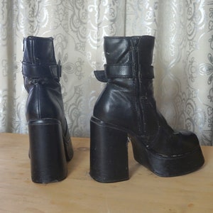 Vintage Club Kid Shoes, Black Mega Platform Cyber Rave Ankle