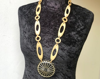Large Art Deco Bakelite Necklace  Antique Vintage Plastic Celluloid Jewelry